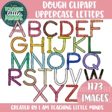 Play Dough Alphabet Clipart, Uppercase ABC, Punctuation, Spanish Playdoh Letters