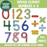 Play Dough Number Clipart 0-9, Playdoh Math in 22 Colors + B&W, Play Dough Mats