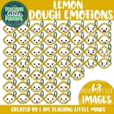 Dough Citrus Lemon Emotions Clipart, Play Dough Mats, Faces, Feelings, Emojis