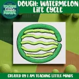 Watermelon Life Cycle Dough Clipart, Play Dough Mats, Summer Science Sequencing