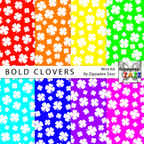 St Patrick Bold Clovers Digital Paper or Backgrounds