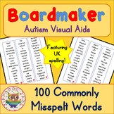 100 Commonly Misspelled Words (UK) - Visual Aids for Autism