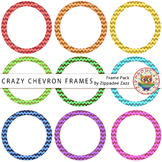 DOLLAR DEAL Digital Frames - Crazy Chevron Glitter Circle Frames - 9 Frames