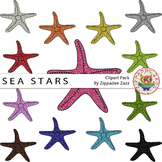 Rainbow Glitter Sea Stars / Starfish and Line art Clipart - 14 images