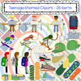 Teenage Clipart and Paper / Background Bundle - 28 items - Teen