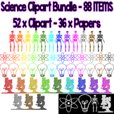 50% OFF Science Clipart and Paper Bundle - 88 items - Microscope, Skeleton, Atom