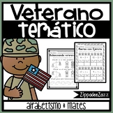 Worksheets for Veterano temático alfabetismo and mates SPANISH