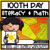 Worksheets for 100th Day of School ELA Literacy and Math Activities
