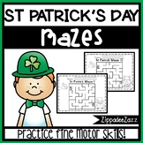 Worksheets for Motor Skills Mazes St Patrick themed