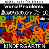 Kindergarten Math Curriculum Subtraction Word Problems Worksheets & Math Centers